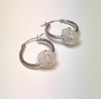 Sterling Silver Knot Hoops