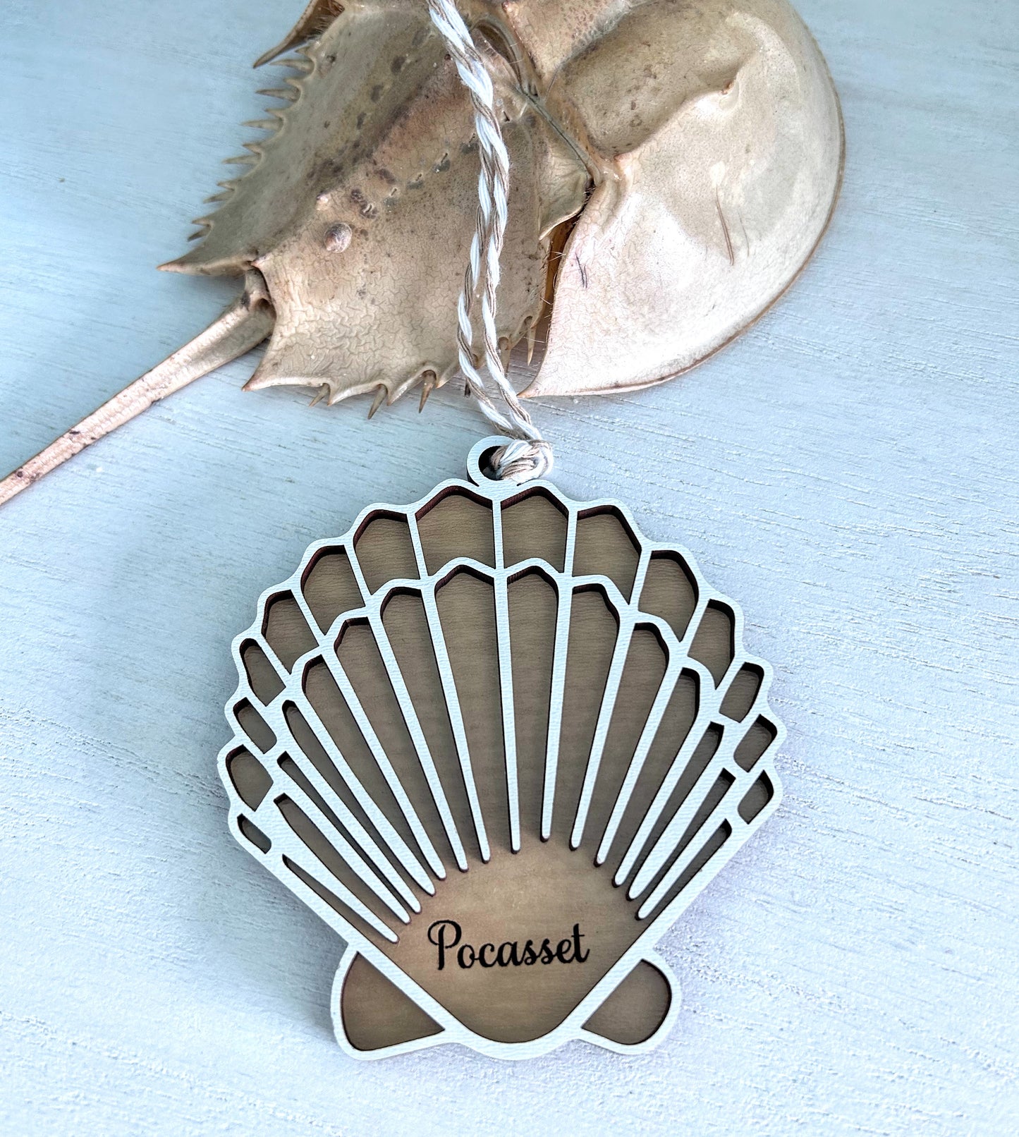 Custom Pocasset Scallop Shell Ornament