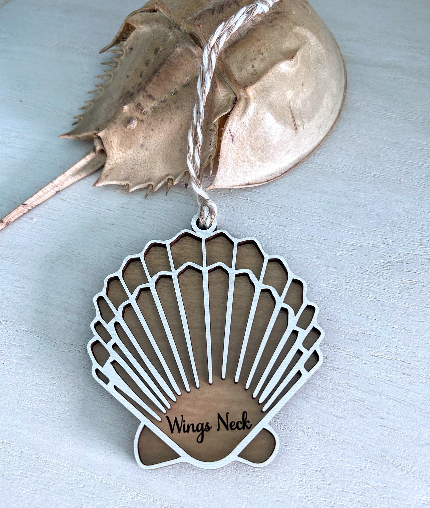 Custom Wings Neck Scallop Shell Ornament