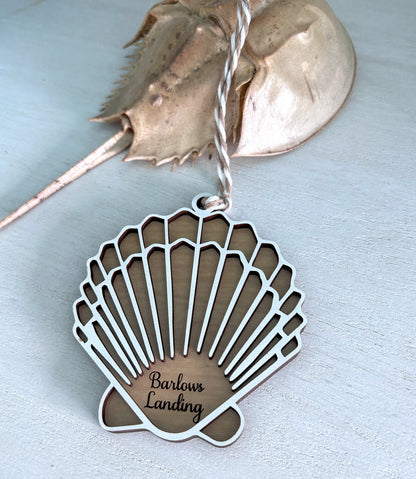 Custom Barlows Landing Scallop Shell Ornament