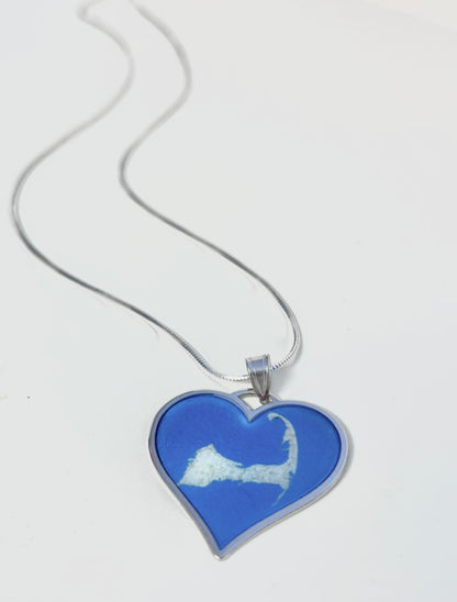 Cape Cod Map Heart Necklace