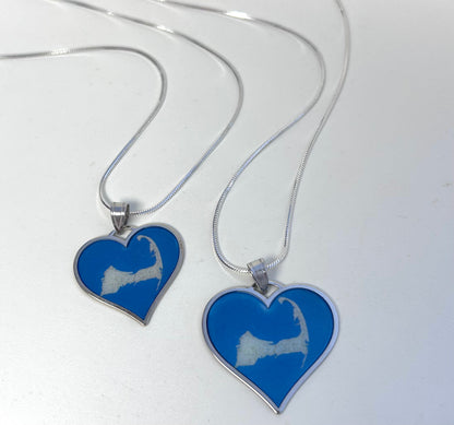 Cape Cod Map Heart Necklace