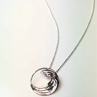 Sterling Silver Ocean Wave Necklace