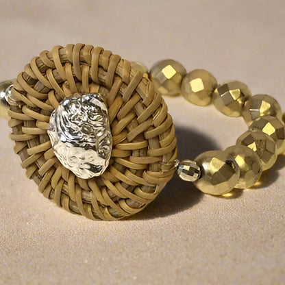 Oyster Shell Basket Top Beaded Bracelet