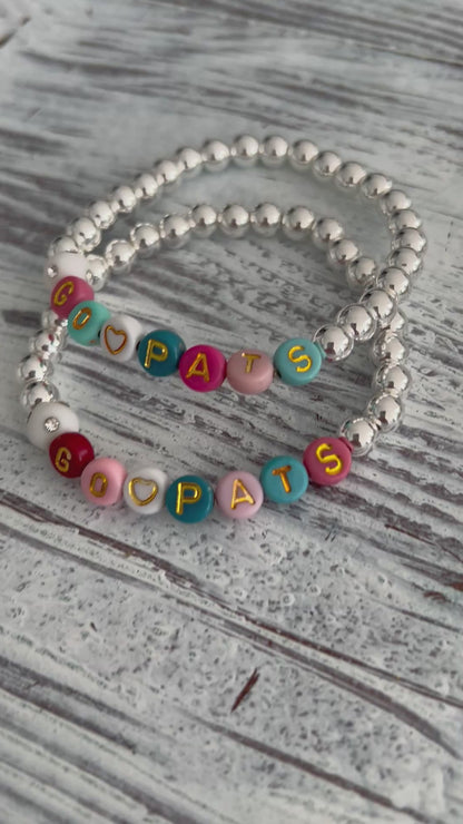 Go Pats Gemstone Stretch Bracelet