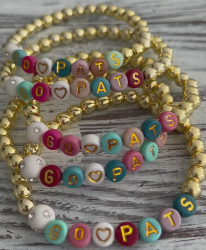 Go Pats Gemstone Stretch Bracelet